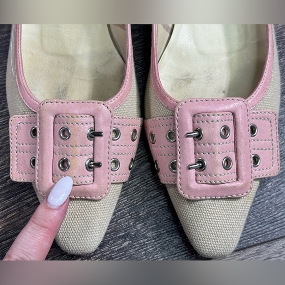 Burberry Buckle Canvas Kitty Heels - Picture 7 of 11